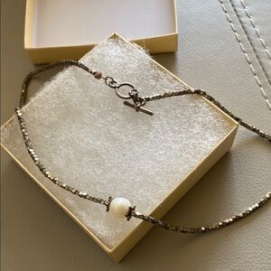 Vintage Judith Jack Elegant Rustic 925 silver  and Pearl  Necklace